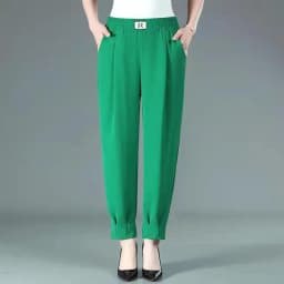 2026 Spring Autumn New White Office Lady Elastic Waist Harem Pants Fashion Solid Color Loose Straight Pockets Women's Clothing