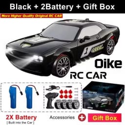 Oike 4WD Drift Racing RC Car with LED Light High Speed 2.4G Radio Remote Control 4x4 Race Sports Cars for Kids Toy Gift
