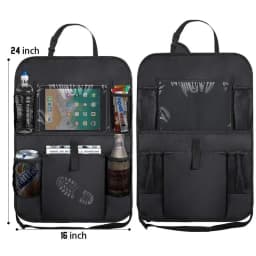 Car Backseat Organizer with Tablet Holder - Multi-Pocket Storage & Seat Protector for Kids/Pets