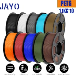 JAYO 10 Rolls PETG Filament 175mm 3D Printing No Bubbles No Drawing Smooth Multiple Colors Optional for 3D Printing 1.1kg/1roll