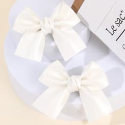 2Pcs Sparkling Bow Hair Clips PU Barrettes For Girl Kids Butterfly Leather Vintage Gold Silver Handmade Headwear Accessories