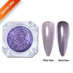 NICOLE DIARY Moonlight Mirror Nail Powder Aurora Silver Glitter Metallic Effect UV Gel Polish Pigment Chrome DIY Nail Decoration