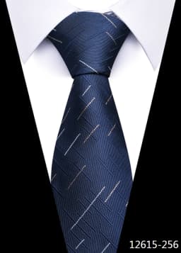 Newest Style 8 cm Necktie Man Blue Golden Striped Wedding Accessories Performance Tie Men Necktie Gravatas Fit Business