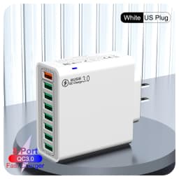 Total 65W 8 In 1 USB Charger Fast Charge Phone Charger Wall Adapter For iPhone Samsung Xiaomi Multi Port EU/US Plug Wall Charger