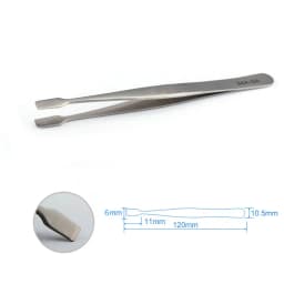 Stainless Steel Precision Stamp Tweezers Round Flat Mouth Warped Head Short Curved Clip Philatelic Tool Shovel-Shaped Paper Clip