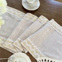Versatile Table Runner Crochet Macrame Lace Tassels Beige Farmhouse Table Cloth for Dining Room Wedding Handmade Table Decor