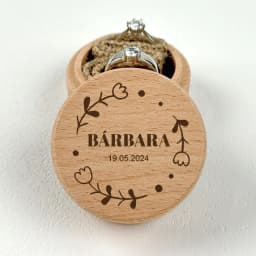 Free Personalized Engagement Ring Box Wooden Ring Box for Wedding Custom Proposal Engraved Ring Bearer Anniversary Gifts for Her