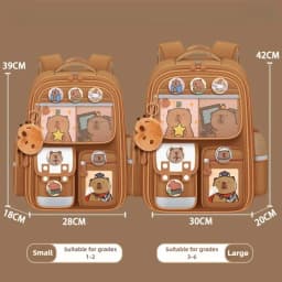 Capybara Children Backpack Waterproof Student Schoolbag Large Capacity Alleviate Burden School Bag Orthopedic Backpack Book Bag