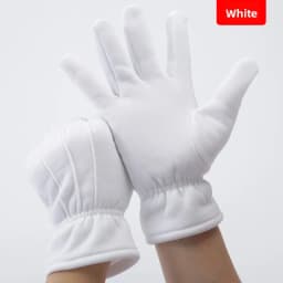 1Pair White Formal Gloves Winter Warm Men Uniform Tuxedo Honor Guard Parade Cosplay Costume Inspection Work Butler Gloves