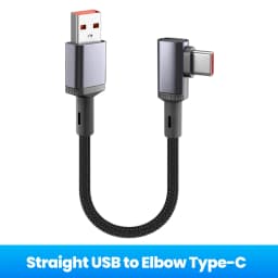 0.15M 0.25M 0.5M Short Elbow USB Type C Cable 66W USB A To Type C Fast Charging Cable for iphone 15 16 Huawei Samsung Xiaomi