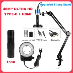 Yizhan 4K HD Electronic Digital Microscope For Soldering HDMI/ USB/ VGA/ Microscope Camera 150X Lens Big Vision Articulated Arm