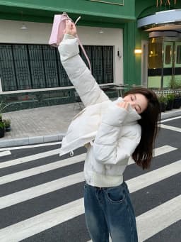 Winter Patchwork Parkas for Women Winter Warm Large Lapel Crop Coats Y2K Korean Sweet Preppy Loose Puffer Outerwear Mujer