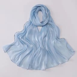 High Qulaity Solid Color Silk Scarf Shining Unilateral golden chain Chiffon Hijab Veil Long Chiffon Sunscreen Headscarf Outdoor