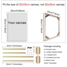 Various Sizes Canvas Frame Wooden Frames Natural Wooden Photo Oil Painting Canvas Diamond Painting Frames Canvas Wood Wall Frame