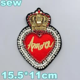 Embroidery Sequined Alphabet Pearl Letter Cross Patch,sequins Heart Beaded Eye Patches Badges Appliques for Clothing WF2210252