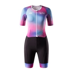 Women's Triathlon Suit Short Sleeve Professional Quick Drying Mat Triathlon Set Swimming One Piece Tri Suit Bicycle Running