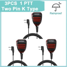 Baofeng UV-5R Microphone Shoulder Speaker 2 Pins for Walkie Quansheng uv-k5 uv-k6 UV-5R/UV-82/UV-16/TH UV8000D Two Way Radio