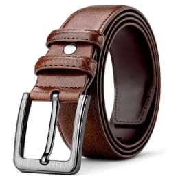 3.8cm Men's PU Leather Alloy Pin Square Buckle Belt 120 130 140cm Business Leisure Belt Old People Classic Black Brown WaistBelt
