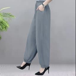 Cotton Silk Pants Women New Spring Summer Elastic High Waist Harem Pants Fashion Printed Casual Wide Leg Pants Female Trousers