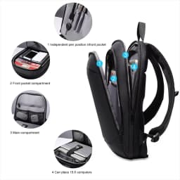 HK High-Quality Business Commuter Backpack Expandable Waterproof Laptop Backpack Men’s Large-Capacity Business Travel Backpack