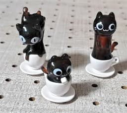 Cat Cafe Coffee  Styling Blind Box Transparent Funny Posture Action Figures Model Collection Toy Desktop Decor Surprise Gifts