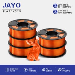 JAYO PLA Filaments 5 Rolls/ 3D Printer Filament 1.75mm FDM 3D Printer Materials Neatly Wound High Toughness for FDM 3D Printer