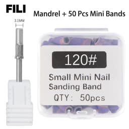 50Pcs 3.1MM Small Sanding Bands With Shaft Set For Dead Skin Calluses Nail Polishing Mini Sandband Nail Drill Bits Manicure Tool