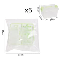 [Q]5Pcs Portable Organizer Case Dollhouse Transparent Plastic Storage Box Household Lightweight Storage Boxes