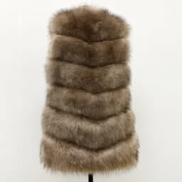 Women Faux Fox Fur Vest Coats Solid Mid Length Fur Jackets V Neck Sleeveless Thick Warm Fur Casual Loose Fit 2026 Autumn Winter