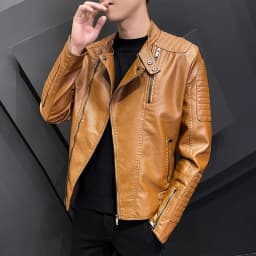Suit Vintage Plus Velvet PU Leather Jacket Casual Blazer Men's Slim Fit Leather Jacket Streetwear Man Outerwear Leather Jackets