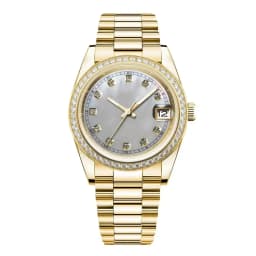 Custom Logo NH35 Movement Men Watch 36mm/39mm Diamond Bezel Diamond Dial Sapphire Crystal 100M Waterproof Mechanical Wristwatch