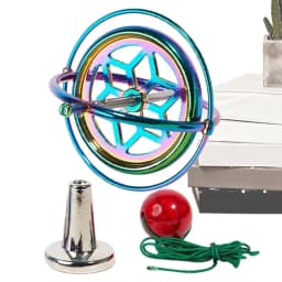 Metal Turn Over Top Set Metal Hallow Design Turn Over Balance Toy Gold Desktop Gyro Toy Decorative Attractive Science Gear