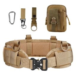 JSJM Tactical Belt Adjustable Belt Outdoor Work Men Belt Combat CS Hunting Paintball Padded Waist Belts Pocket