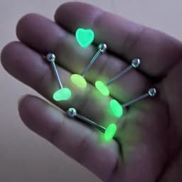 6pcs Glow in The Dark Tongue Piercing Jewelry Stainless Steel Barbell Tongue Nail Designs Tongue Puncture Jewelry for Women Men
