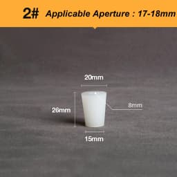 4PCS Silicone Stopper White Semi-transparent With 8mm Holes Tapered Reusable Lab Seal Stoppers Suitable for Test Tubes Flasks