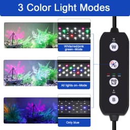 12-30 Inch Fish Tank Full Spectrum LED Light with Timing and Memory Function, Aquarium Plant Growth Light 100-240V