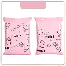 50Pcs Purple Color Plastic Logistics Mailing Bag HELLO Bear Printing Courier Mail Bag Self Seal Express Party Gifts Storage Bags