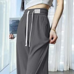 High Waist Wide Leg Pants Women's Summer Thin Ice Silk Drapey Straight Loose Slimming Cool Casual Trousers Korean Style