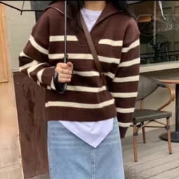 Women Sweater Oversize Zipper Knitted Pullover Long Sleeve Stripe Loose Ladies Sweaters Autumn Winter Women's Turtleneck