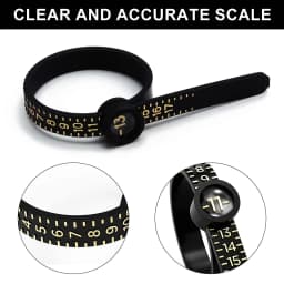 PHYHOO Us Uk EU Plastic Finger Size Band Gauge Ring Measurement Belt Adjustable Magnifier Ring Sizer for Women Men
