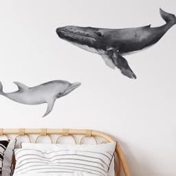 Kids Rooms Decoration Underwater World Theme Whale Dolphin Shell Sea Animals DIY Composable Decal Self Adhesive Wall Stickers