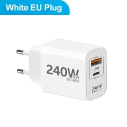 Lenovo Original 240W GaN Super Fast Charger USB PD 2 In 1 Super Fast Charging EU/US Plug For IPhone15-17 Samsung Huawei