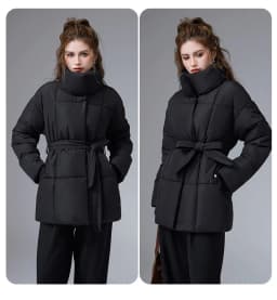 ZAROY Women Winter Belted Jacket Elegant Stand Collar Windproof Puffer Coat Cotton Padded Thick Warm Snow Parkas Overcoat куртка