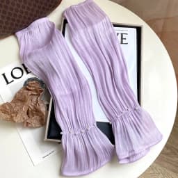 Women Summer Ice Silk Sunscreen Long Sleeves Fingerless Gloves Elegant Pearl Decoration High Elasticity Thin Driving Cycling
