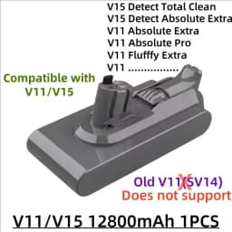 100% New Compatible with For Dyson V10 V8 V11 V15 V7 Series SV07 SV09 SV10 DC62 Vacuum Cleaner Rechargeable Battery