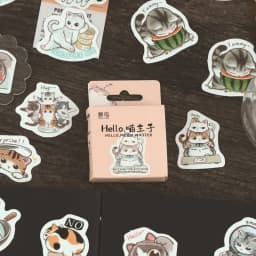45Pcs Black Cat Theme Self-Adhesive Stickers Kawaii Cute Cats for Scrapbooking Laptop Decorations Planner Stickers