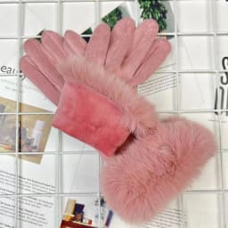 Candy Color Plus Velvet Thicken Women Keep Warm Gloves Fashion Elegant Plush Wrist Winter Cycling Drive Touch Screen Gloves