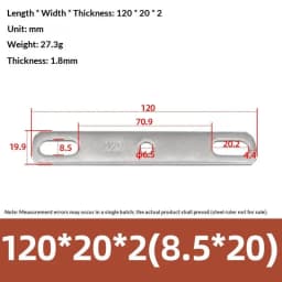 1Pc 304 Stainless Steel Thickened Double Hole Straight Flat Gasket - Bolt Fastening Blocking Plate Hardware Accessory