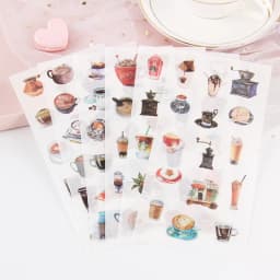 6 sheets/pack Cute Stickers Flower Cat Butterfly Washi Paper Stickers Pack Scrapbooking Supplies Japanese Kawaii Stationery