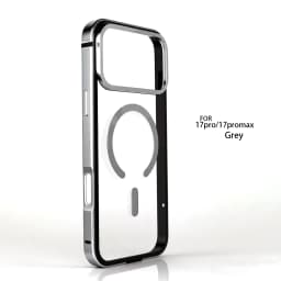 Metal Bumper Camera Ring Clear PC Case For iPhone 18Pro 18 17 Pro Max Alloy Frame Heavy Duty Transparent For Magsafe Back Cover